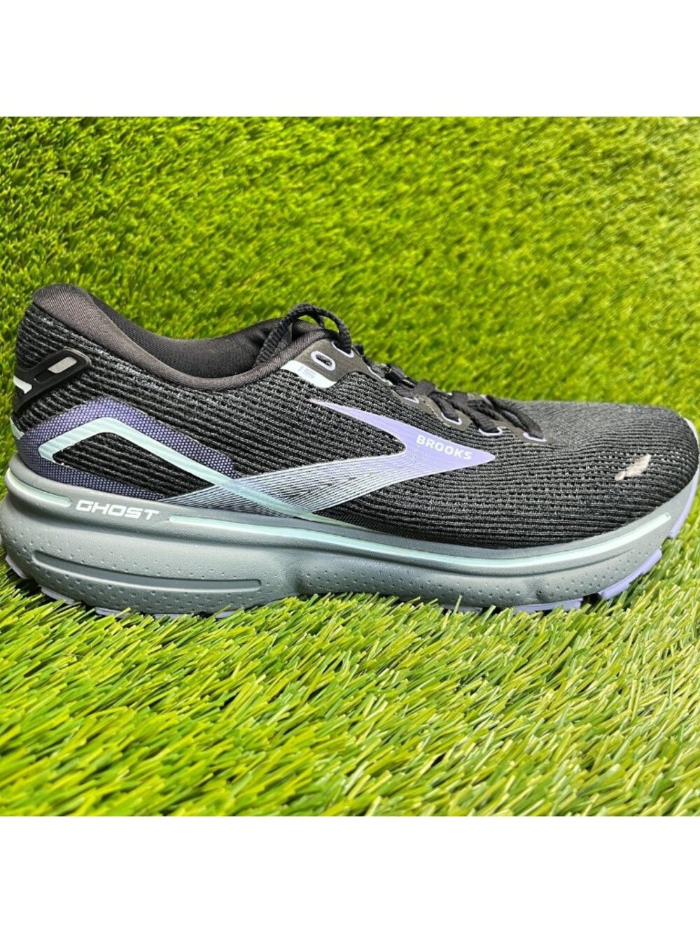 Brooks Ghost 15 Womens Size 8 Black Purple Athletic Running Shoes Sneakers